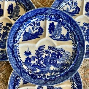 Vintage Blue Willow Grill Plates 4 available